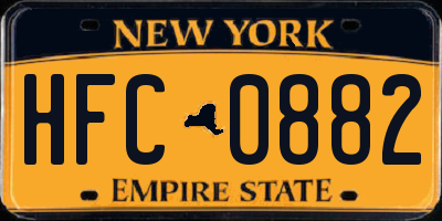 NY license plate HFC0882