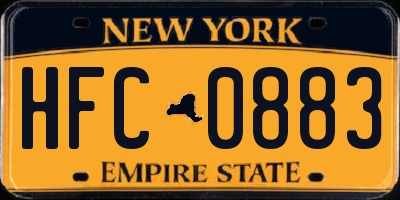 NY license plate HFC0883