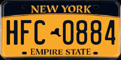 NY license plate HFC0884