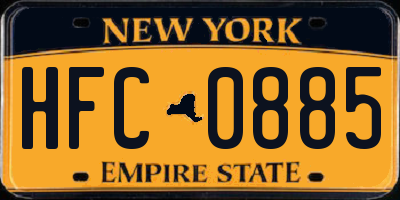 NY license plate HFC0885