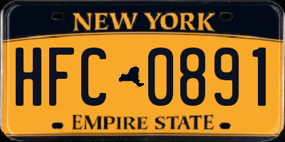 NY license plate HFC0891