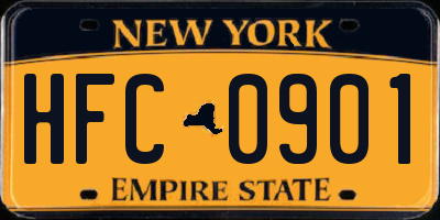 NY license plate HFC0901