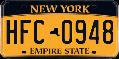 NY license plate HFC0948