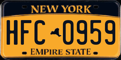 NY license plate HFC0959