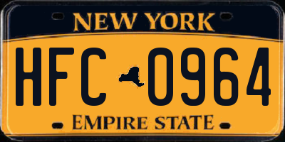 NY license plate HFC0964