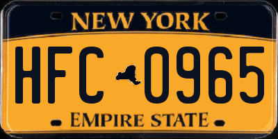 NY license plate HFC0965