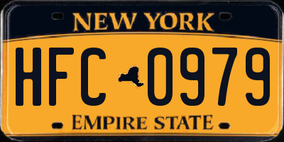 NY license plate HFC0979