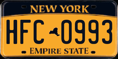 NY license plate HFC0993