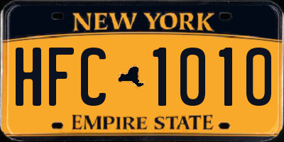 NY license plate HFC1010