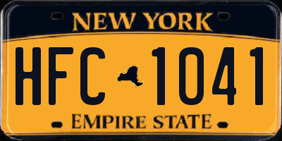 NY license plate HFC1041