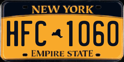 NY license plate HFC1060