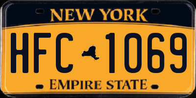 NY license plate HFC1069