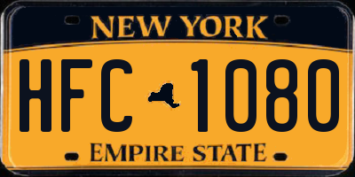 NY license plate HFC1080