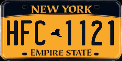 NY license plate HFC1121