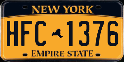 NY license plate HFC1376