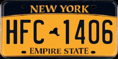 NY license plate HFC1406