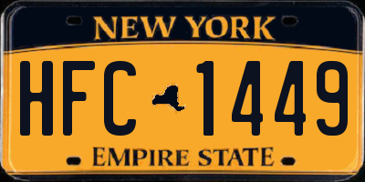 NY license plate HFC1449