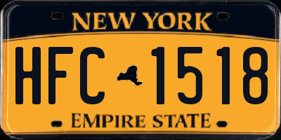 NY license plate HFC1518