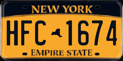 NY license plate HFC1674