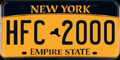 NY license plate HFC2000