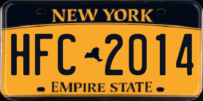 NY license plate HFC2014