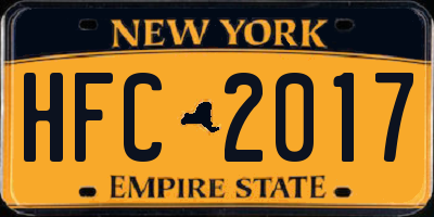 NY license plate HFC2017