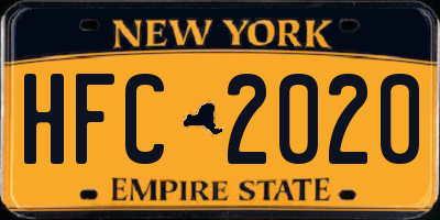 NY license plate HFC2020