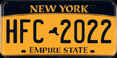 NY license plate HFC2022
