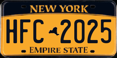 NY license plate HFC2025