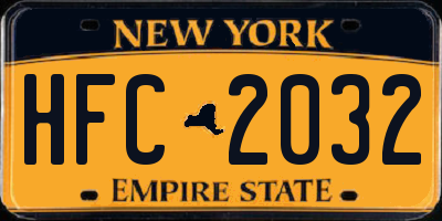 NY license plate HFC2032