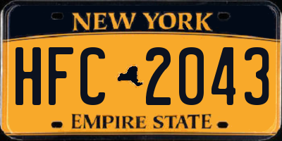 NY license plate HFC2043