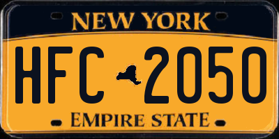 NY license plate HFC2050
