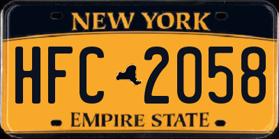 NY license plate HFC2058