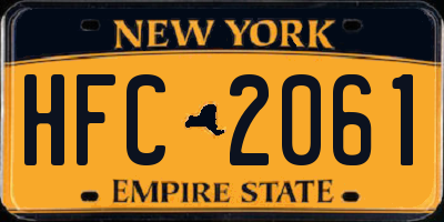 NY license plate HFC2061