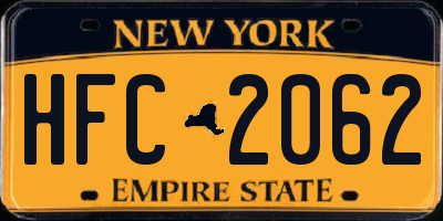 NY license plate HFC2062