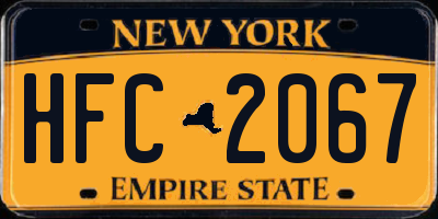 NY license plate HFC2067