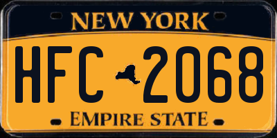 NY license plate HFC2068