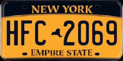 NY license plate HFC2069