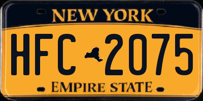 NY license plate HFC2075