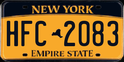 NY license plate HFC2083