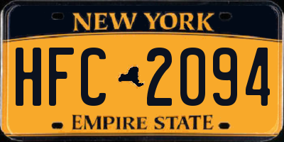 NY license plate HFC2094