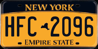 NY license plate HFC2096