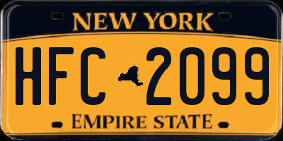 NY license plate HFC2099