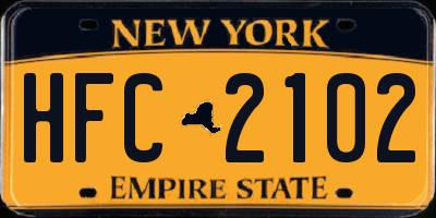 NY license plate HFC2102