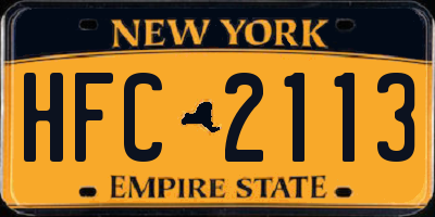 NY license plate HFC2113