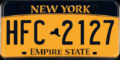 NY license plate HFC2127