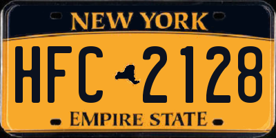 NY license plate HFC2128