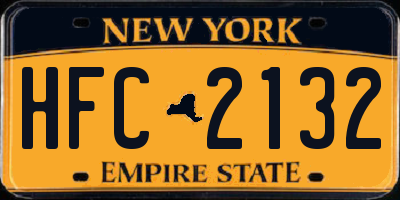 NY license plate HFC2132