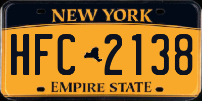 NY license plate HFC2138