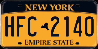 NY license plate HFC2140